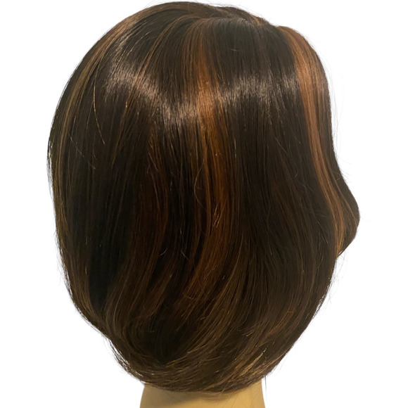 Side Part Bob Wig Mid Length Brown Copper for Women Avg Size NWT - Picture 8 of 12